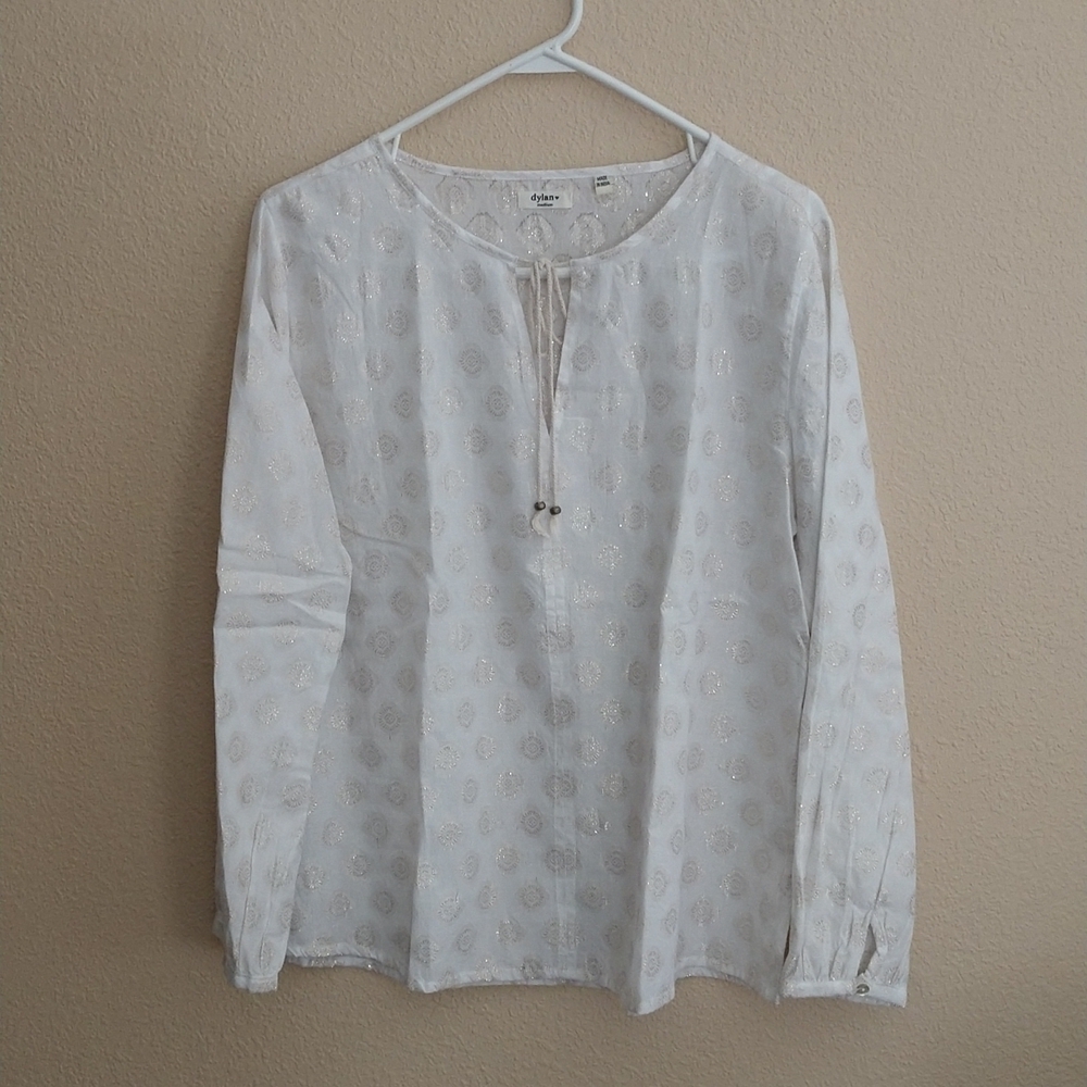 Dylan Long Sleeve Pullover Boho Style Blouse Size M